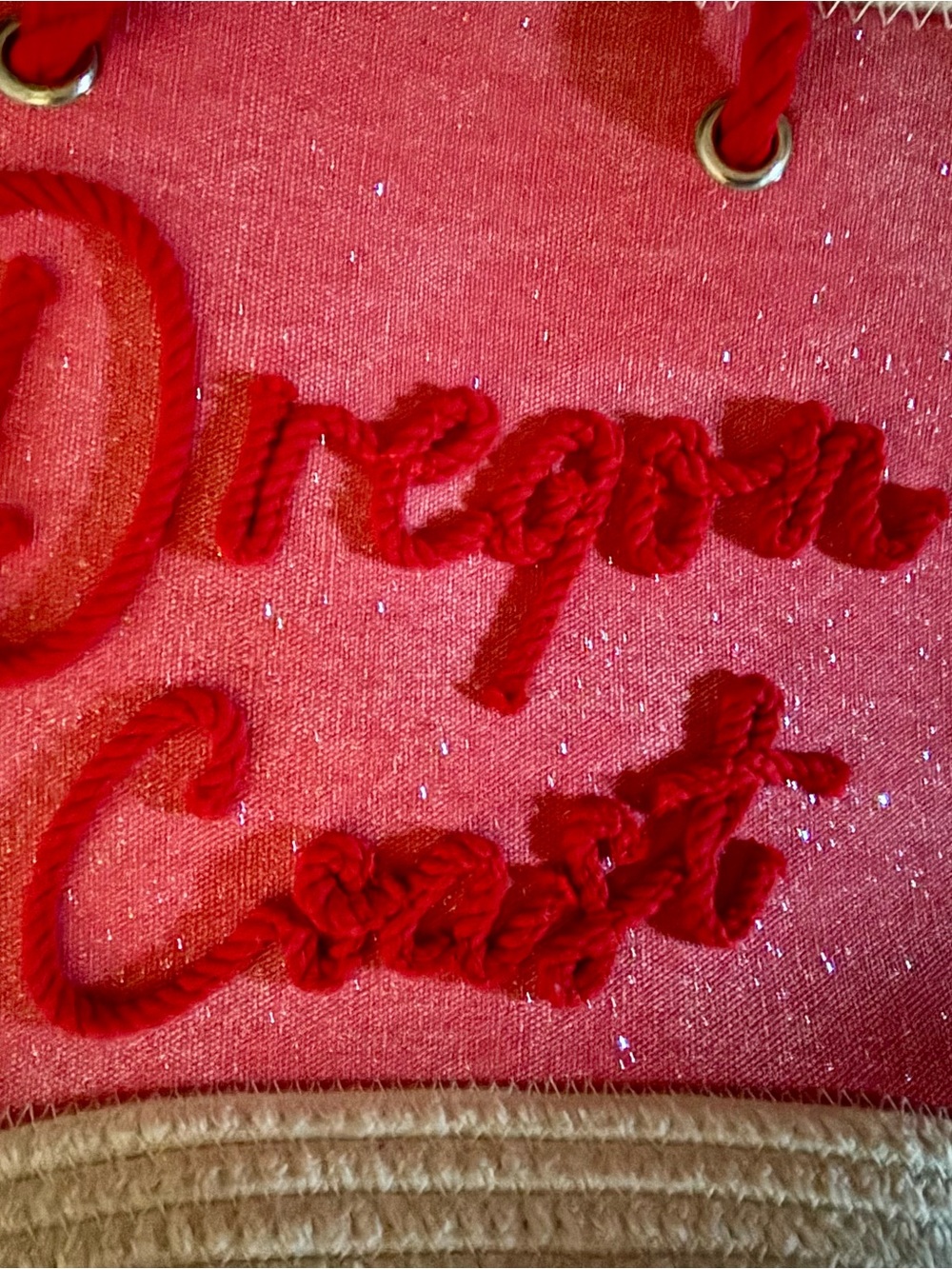 Oregon Coast Red Rope-Handle Beach Tote - Picture 2 of 4